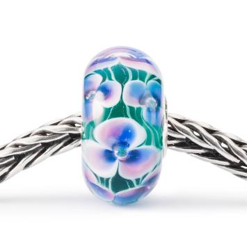 Trollbeads Bloemengedachte glas kraal TGLBE-20348