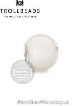 Trollbeads ronde witte maansteen kraal TSTBE-00017