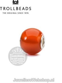 Trollbeads ronde rode onyx kraal TSTBE-00023 oranje