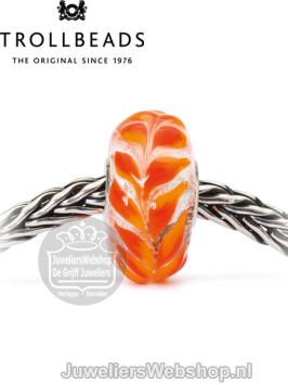 Trollbeads Gouden bladeren glas kraal TGLBE-10450