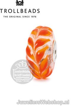 Trollbeads Gouden bladeren glas kraal TGLBE-10450