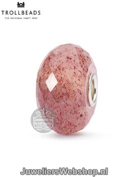 Trollbeads aardbeikwarts kraal TSTBE-20025 zilver-rood