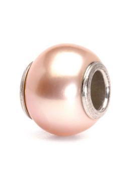 trollbeads kraal roze parel TAGBE-00087 parel roze zilver