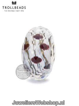Trolbeads sneeuwlandschap glas kraal TGLBE-30033