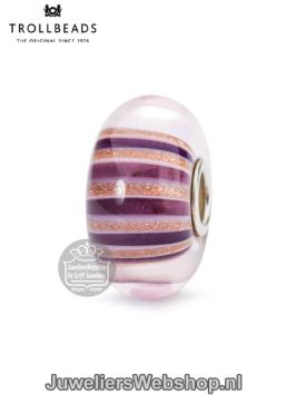 Trolbeads Sterrenstofstreep glas kraal TGLBE-10425