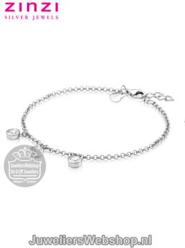 Zinzi zilveren armband met zirconia hangers ZIA1566
