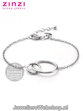 Zinzi Armband ZIA1278 zilver twee open rondjes