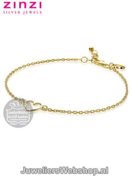 zinzi zia1420g armband geelgoud verguld met hartje
