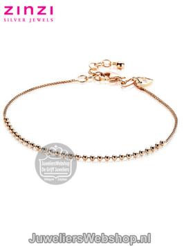 zinzi rosegoud vergulde armband met bolletjes ZIA1657R