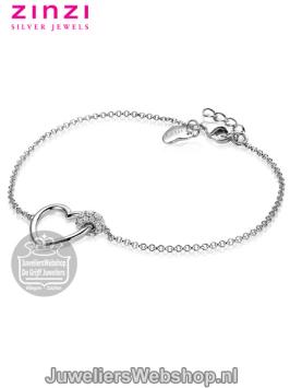 zinzi zia1755 zilveren armband met open rondje en hartje