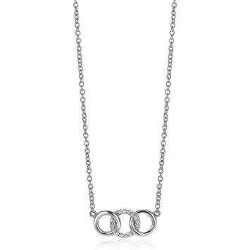 zinzi collier ZIC2045 zilveren ketting met zirconia cirkels