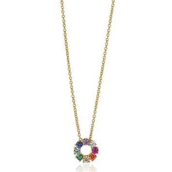 zinzi fantasie collier met zirkonia hanger ZIC2172