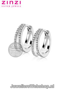 zinzi zio1482 zilveren creolen met zirconia