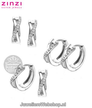 zinzi zio1569 zilveren creolen met zirconia