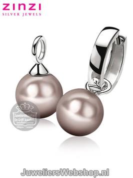 zinzi zich266c creoolhanger parel champagne zilver
