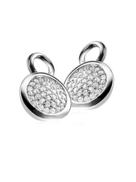 Zinzi zilveren creoolhangers rond met zirconia zich1151