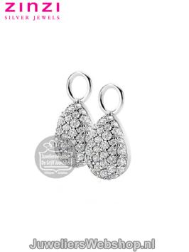 Zinzi zilveren creoolhangers ZICh1591 met zirconia
