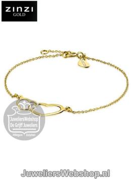 zinzi gold zga114 armband hartjes