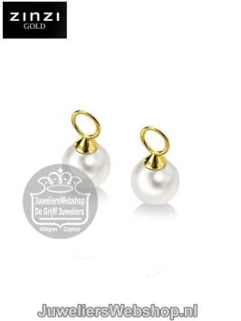 zinzi gouden parel creoolhangers zgch144
