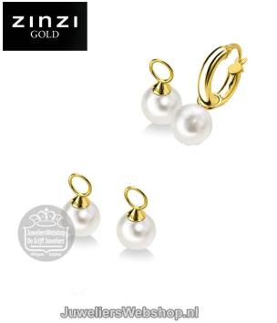 zinzi gold zgch 144 parel creoolhangers goud