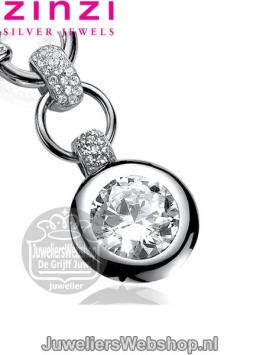Zinzi Hanger ZIH458W Zilver Rond Wit