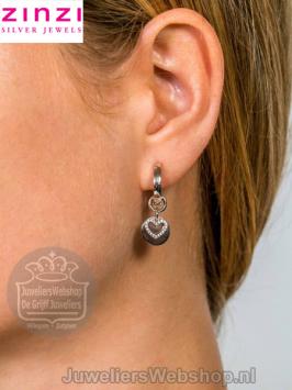 Zinzi zilveren creoolhangers ZICh1767 met zirconia