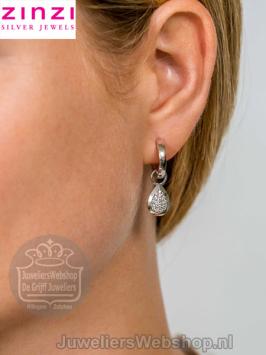 Zinzi zilveren creoolhangers ZICh1768 met zirconia