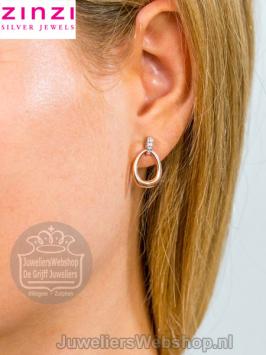 zinzi zilveren oorhangers rose zio1709 met zirconia