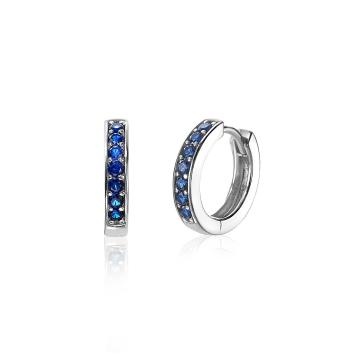 zinzi zilveren creolen met blauwe zirconia steentjes zio191db