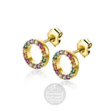 zinzi zilveren oorknoppen ZIO2170 rond met zirconia