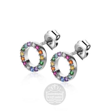 zinzi zilveren oorknoppen ZIO2170Z rond met zirconia