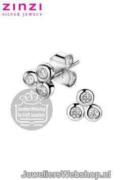 zinzi zio1442 oorstekers zilver zirkonia in driehoekvorm