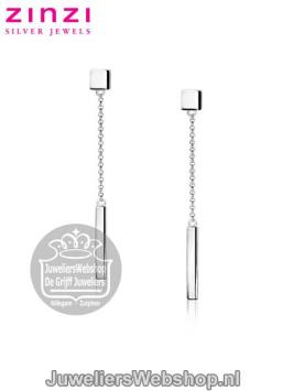 Zinzo oorsieraden zio1308 zilver met gladde staafjes