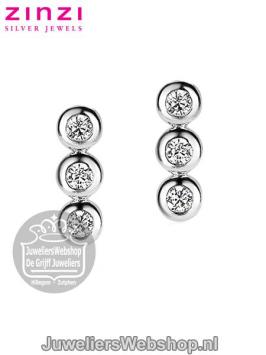 zinzi zio1443 oorstekers zilver zirkonia rond