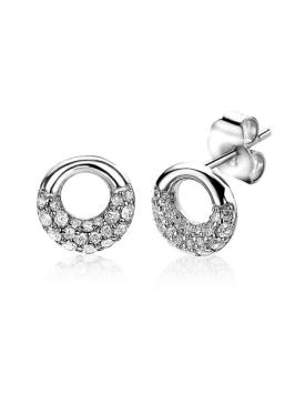 Zinzi ronde oorknoppen met zirconia zio1757