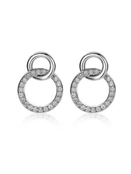 Zinzi ronde oorknoppen met zirconia zio1782